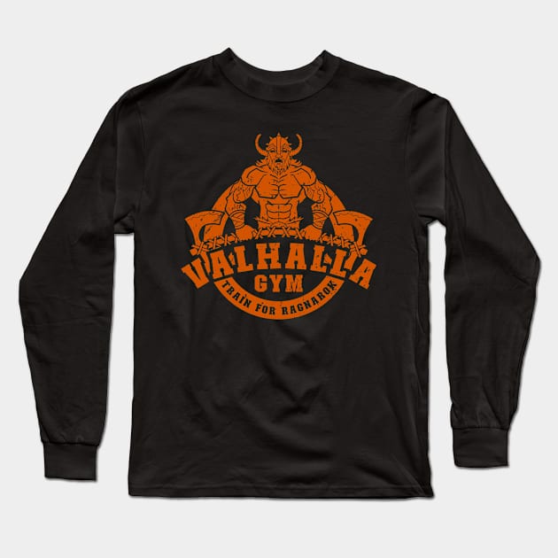 Valhalla Gym (Mono) Long Sleeve T-Shirt by nickbeta